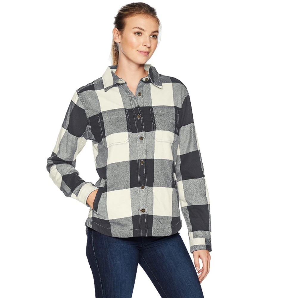 🎉❤️HOST PICK🎉 CARHARTT BUFFALO PLAID BUTT DOWN FLANNEL SHIRT SHACKET JACKET L